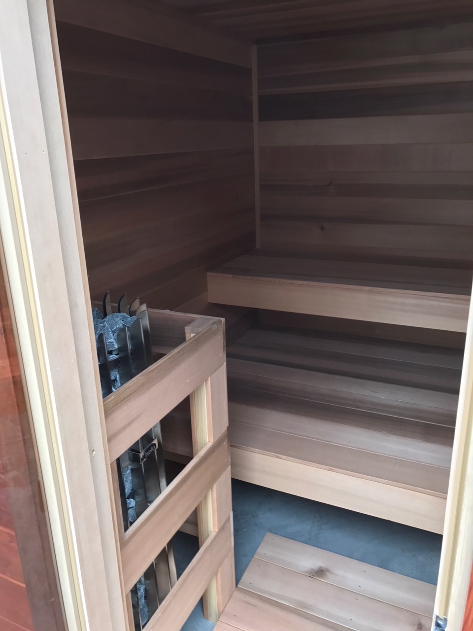 JT Construction, inside sauna